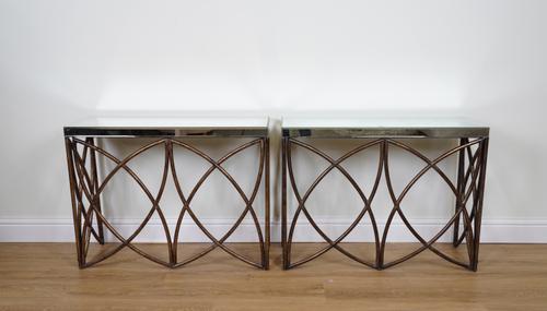 A PAIR OF RECTANGULAR CONSOLE TABLES (2)