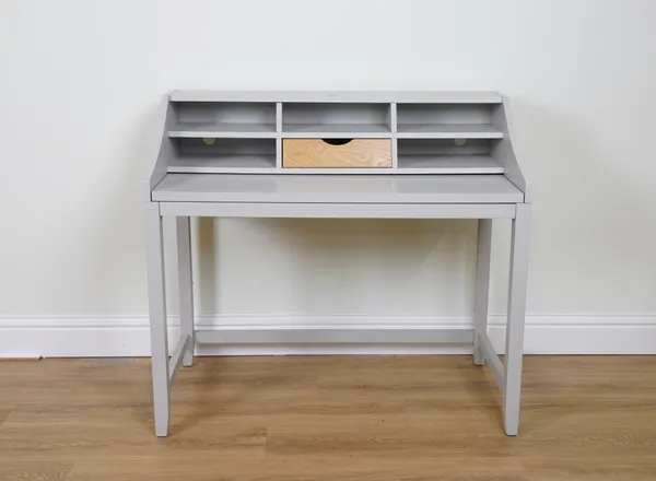 A GREY PAINTED WORK DESK