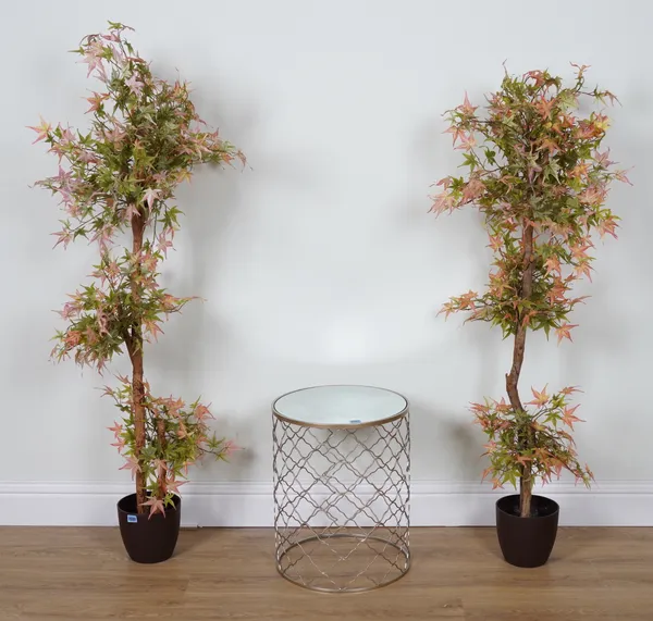 A WIREWORK CYLINDRICAL OCCASIONAL TABLE