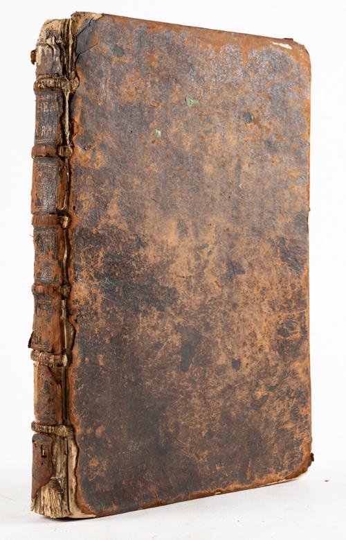 VEEN, Otto van (1556-1629). Le Theatre Moral de la Vie Humaine, Brussels, 1672, folio, folding engraved plate and 103 engraved emblematic illustrations after Otto van Veen, contemporary calf (heavily rubbed, joints split). FIRST EDITION thus.