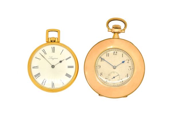 A GOLD PLATED LONGINES POCKET WATCH (2)