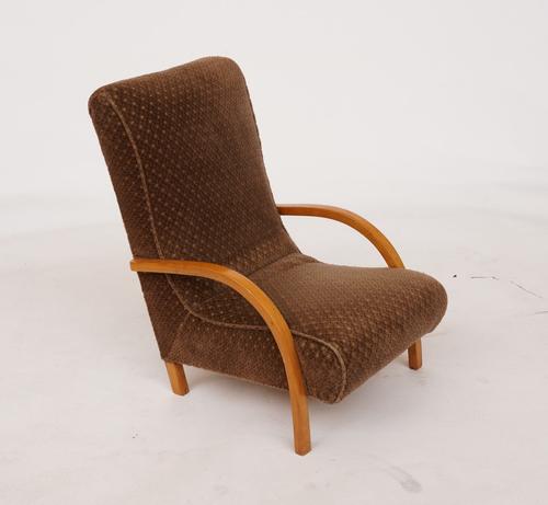 A MID-20TH CENTURY BEECH FRAMED CHILD'S OPEN ARMCHAIR