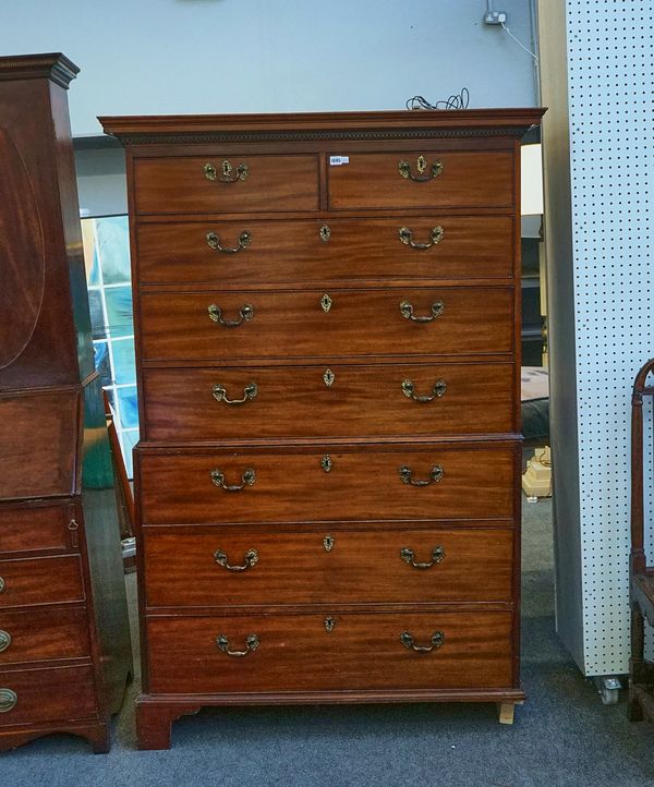 A GEORGE III MAHOGANY CHEST-ON-CHEST