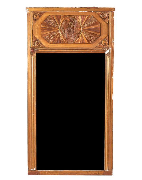 A LATE 19TH CENTURY FRENCH TRUMEAU MIRROR