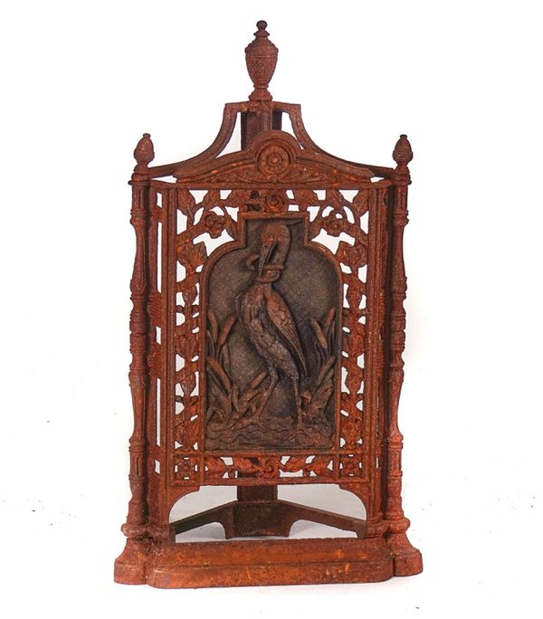 COLLECTED 28.10.21  COALBROOKDALE; A 19TH CENTURY CAST-IRON CORNER STICK STAND