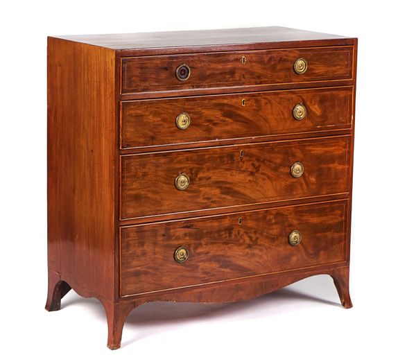 A GEORGE III INLAID MAHOGANY CHEST