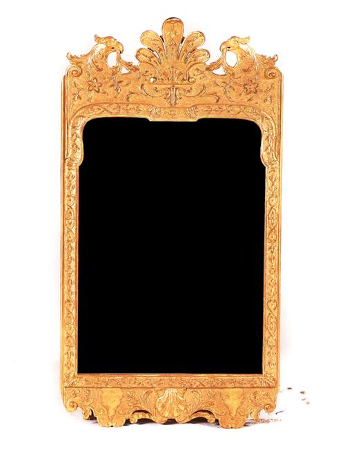 A GEORGE II GILT FRAMED MIRROR