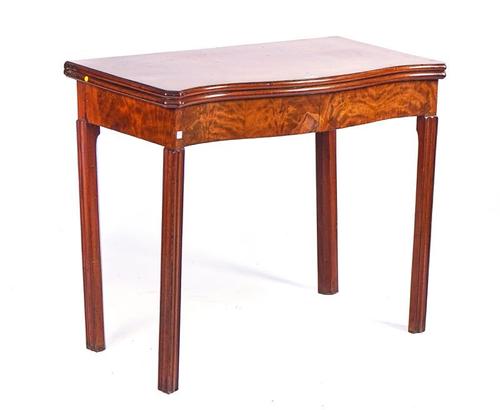 A GEORGE III MAHOGANY CARD TABLE