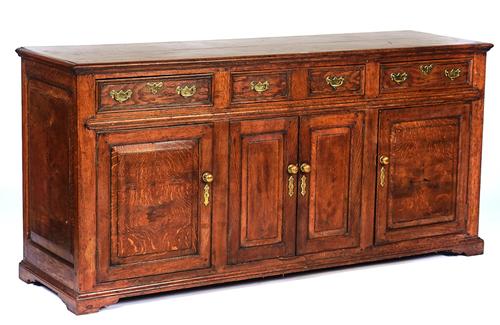 AN 18TH CENTURY STYLE OAK DRESSER BASE