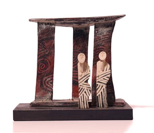 JOHN MALTBY ( 1936-2020), `TWO STANDING FIGURES'