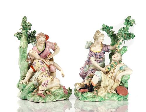 TWO DERBY GROUPS OF `PROCRIS AND CEPHALUS' AND `RENALDO AND ARMIDA'