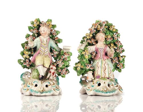 A PAIR OF DERBY CANDLESTICK FIGURES