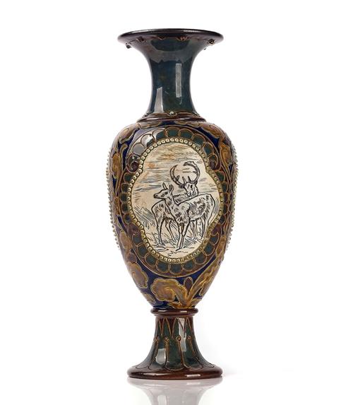 A DOULTON LAMBETH VASE BY HANNAH BARLOW