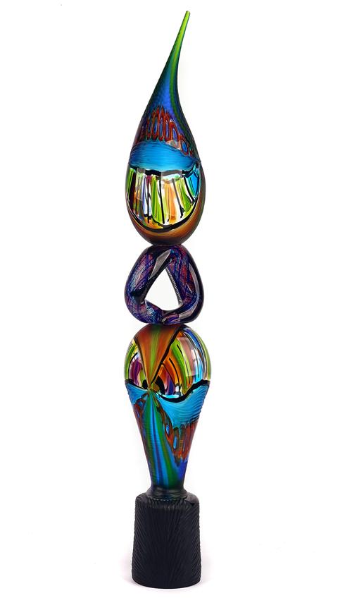 LUCA VIDAL ( ITALIAN, BORN 1976) A TALL MURANO GLASS SCULPTURE