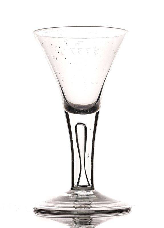 TWO PLAIN STEMMED WINE GLASSES