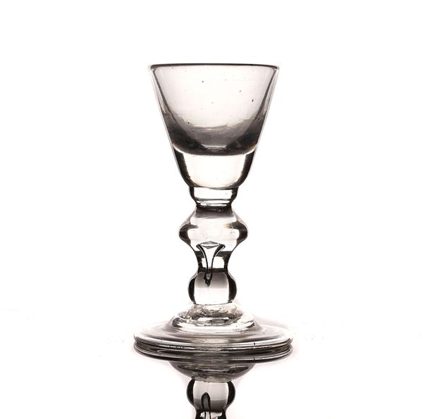 A SMALL BALUSTER TOASTMASTER'S GLASS