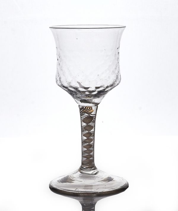 A LARGE OPAQUE TWIST WINE GLASS