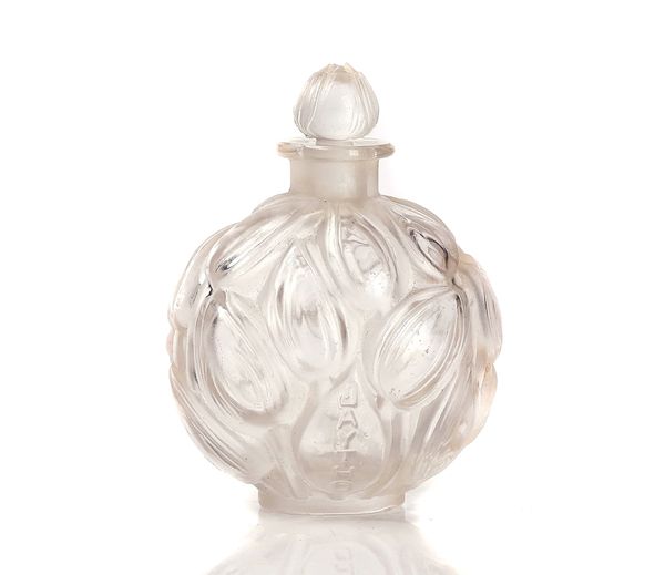 RENE LALIQUE FOR JAY THORPE, A `JAYTHO' GLASS PERFUME BOTTLE AND STOPPER