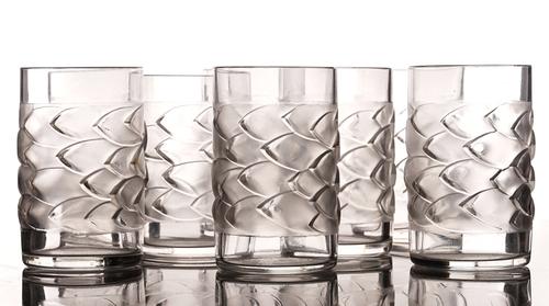 `BAHIA' A LALIQUE CIRCULAR TRAY AND EIGHT GLASSES (9)