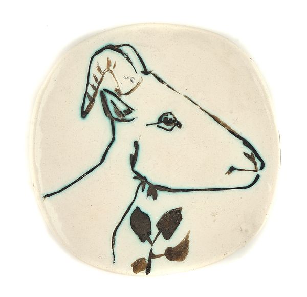 PABLO PICASSO ( 1881-1973) `TETE DE CHEVRE DE PROFIL'