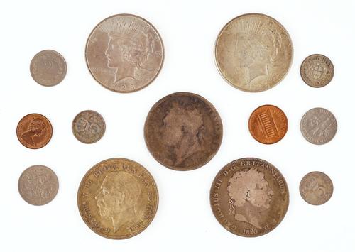 THREE CROWNS AND TEN FURTHER COINS (13)