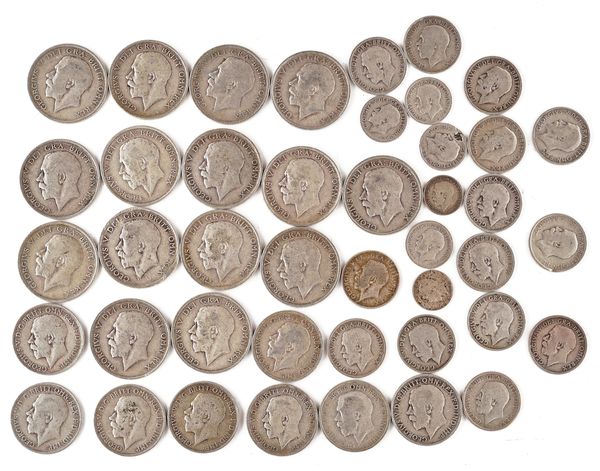 A COLLECTION OF GEORGE V PRE 1920 SILVER COINS