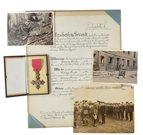 AN M.B.E CIVIL ISSUE WITH A CASE, AS AWARDED TO LEONARD WILLIAMS