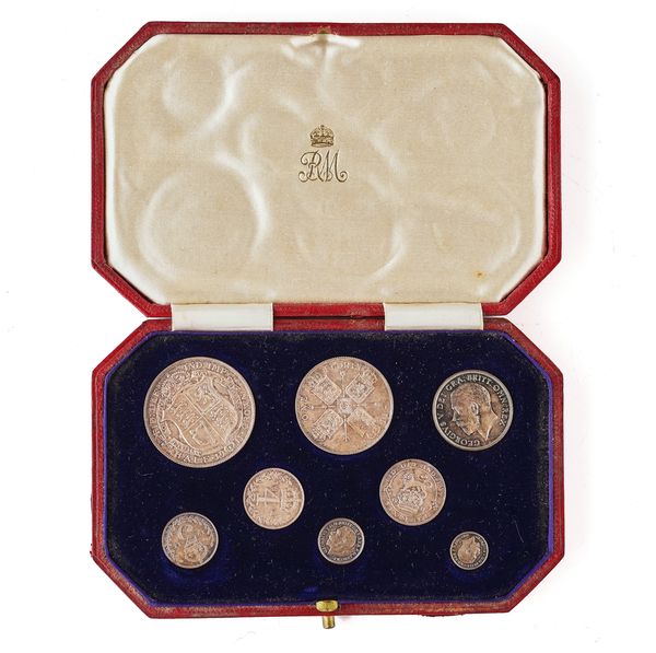 A GEORGE V 1911 CORONATION SET OF EIGHT SILVER SPECIMEN PROOF COINS (8)