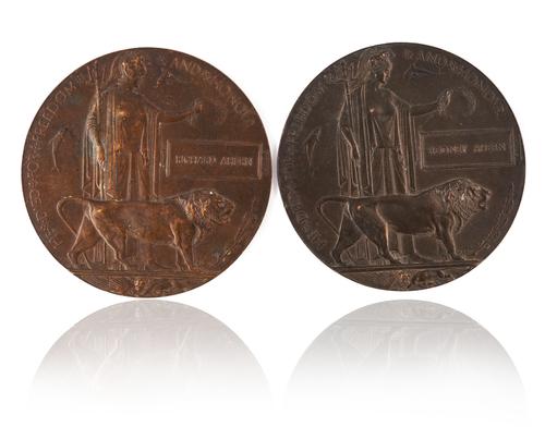 TWO FIRST WORLD WAR PERIOD BRONZE MEMORIAL PLAQUES (2)