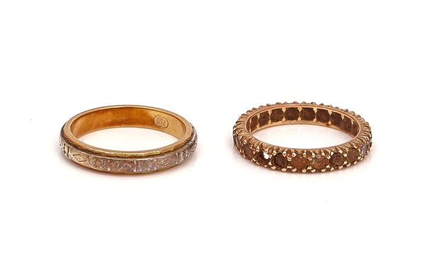 TWO GOLD RINGS, (2)