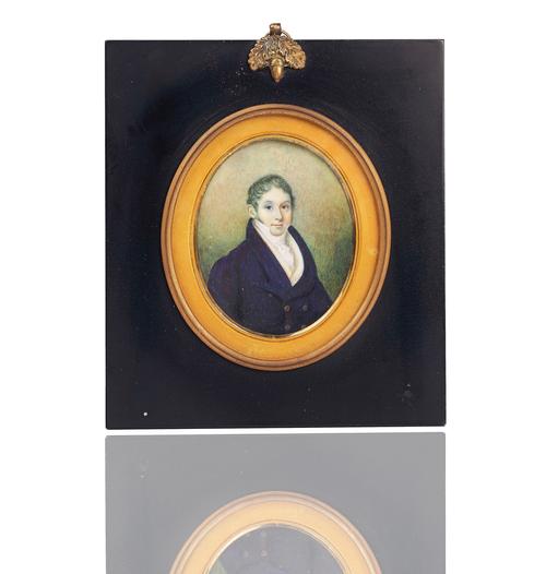 A GROUP OF FIVE PORTRAIT MINIATURES AND TWO SILHOUETTES (7)