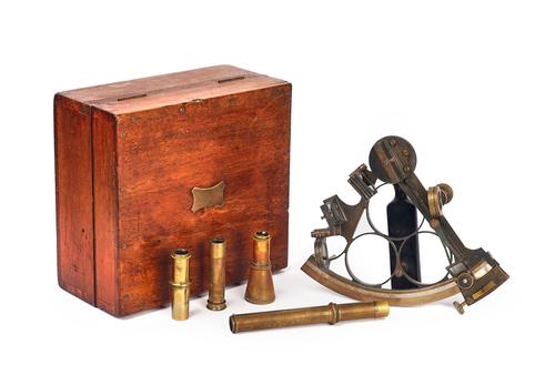A VICTORIAN BRASS SEXTANT