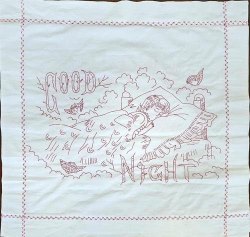 TWO COTTON EMBROIDERED PILLOW SHAMS