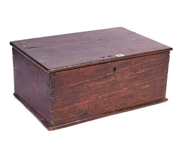 A 17TH CENTURY OAK RECTANGULAR BIBLE BOX