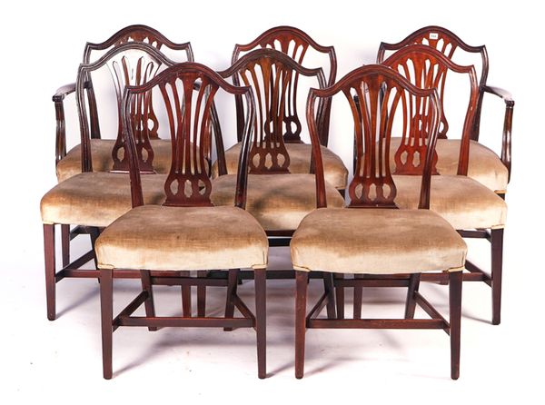 A SET OF EIGHT GEORGE III STYLE MAHOGANY DINING CHAIRS (8)