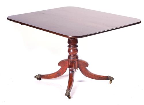 A GEORGE III RECTANGULAR MAHOGANY SNAP-TOP BREAKFAST TABLE