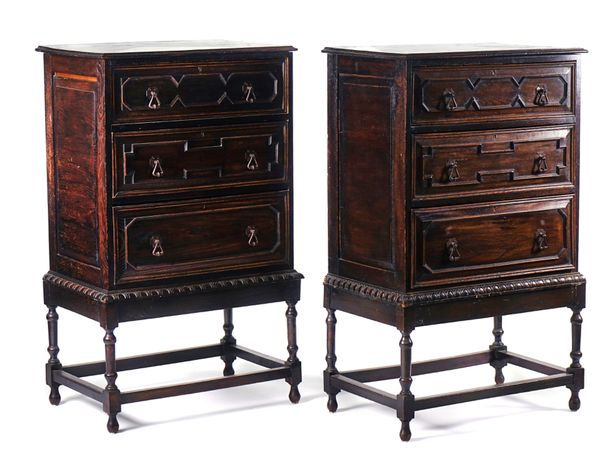 A PAIR OF CHEST ON STANDS (2)