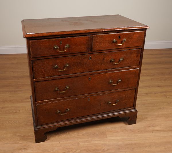 AN 18TH CENTURY OAK CHEST OF DRAWERS