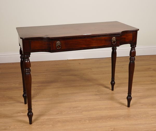 A REGENCY BREAK-FRONT SINGLE DRAWER SIDE TABLE