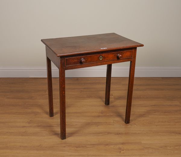 AN 18TH CETURY OAK SINGLE DRAWER SIDE TABLE