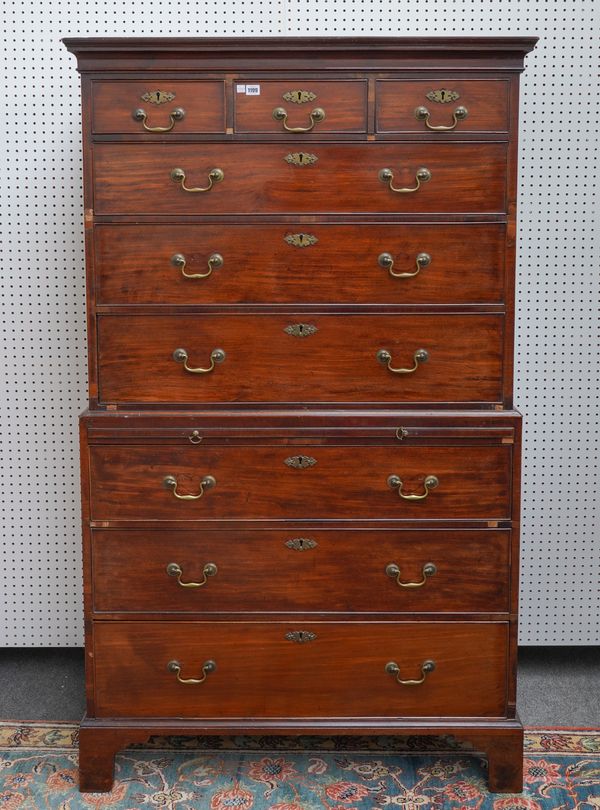 A GEORGE III MAHOGANY CHEST-ON-CHEST