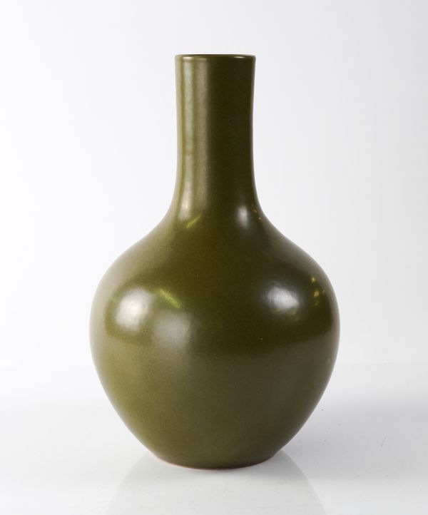 A CHINESE TEADUST-GLAZED BOTTLE VASE