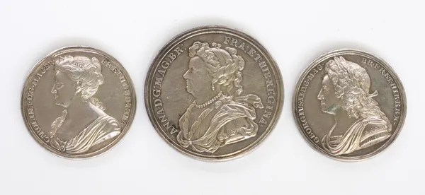 THREE SILVER MEDALLIONS (3)