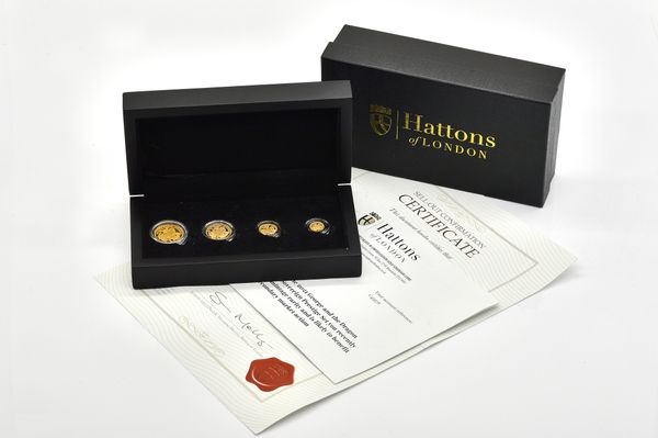 AN ALDERNEY 2021 FOUR GOLD COIN PROOF SET