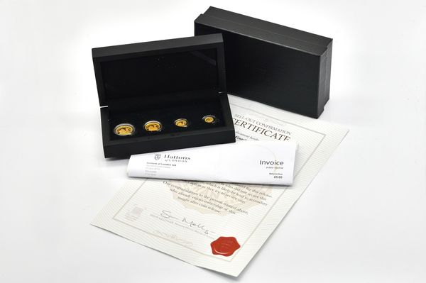 AN ALDERNEY 2021 FOUR GOLD COIN PROOF SET