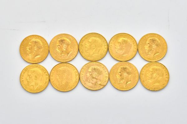 TEN GEORGE V SOVEREIGNS VARIOUS DATES  (10)