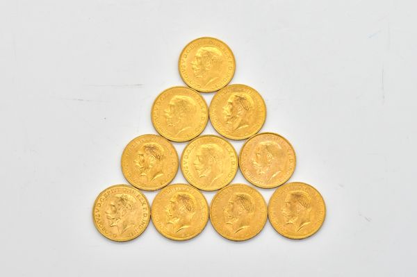 TEN GEORGE V SOVEREIGNS VARIOUS DATES  (10)