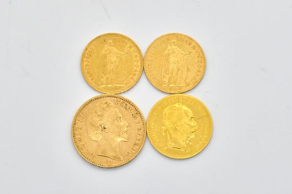 FOUR EUROPEAN GOLD COINS (4)