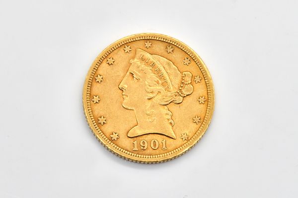 A U.S.A. GOLD FIVE DOLLARS 1901