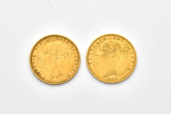 TWO VICTORIA YOUNG HEAD SOVEREIGNS (2)